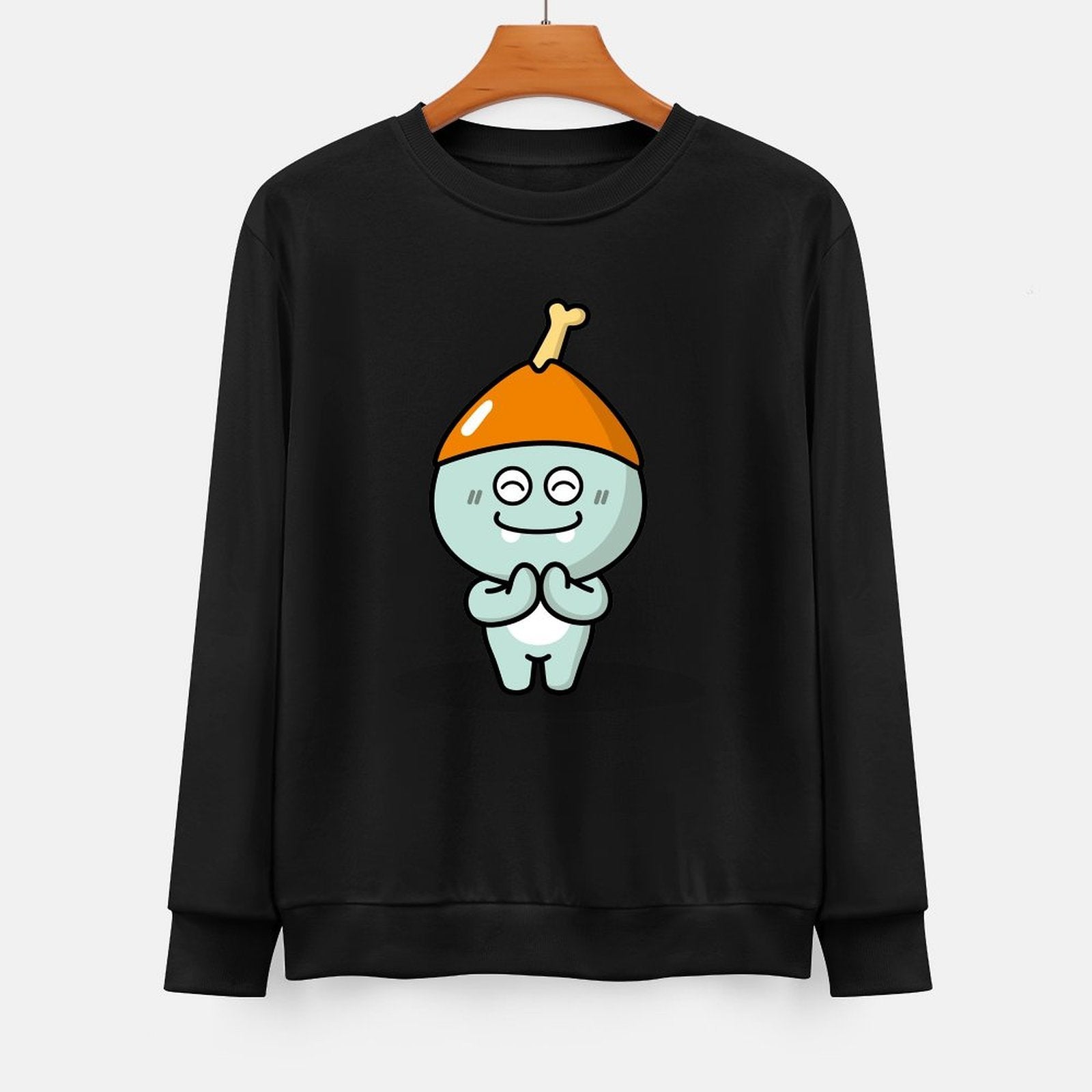 Front Patterned Long Sleeve TopPlain 100% Cotton